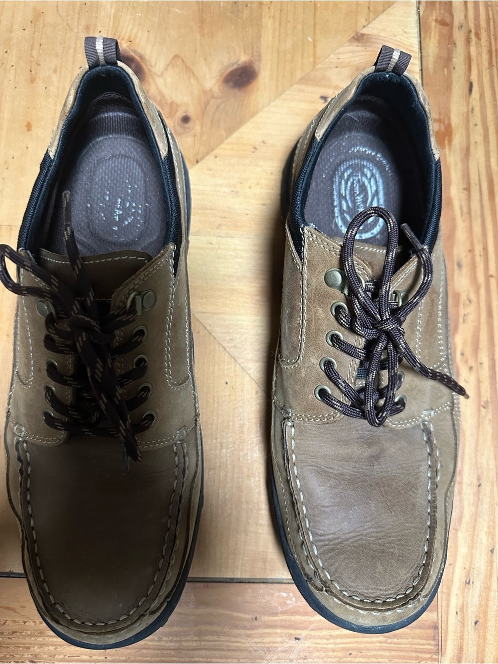 Thom McAn Men's Brown Leather Chukka Moc Toe Boots Size 12